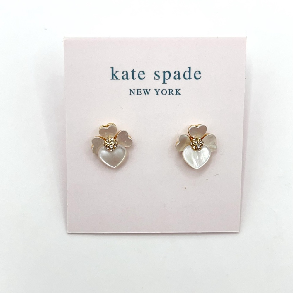 KS043-Kate Spade white flower earrings